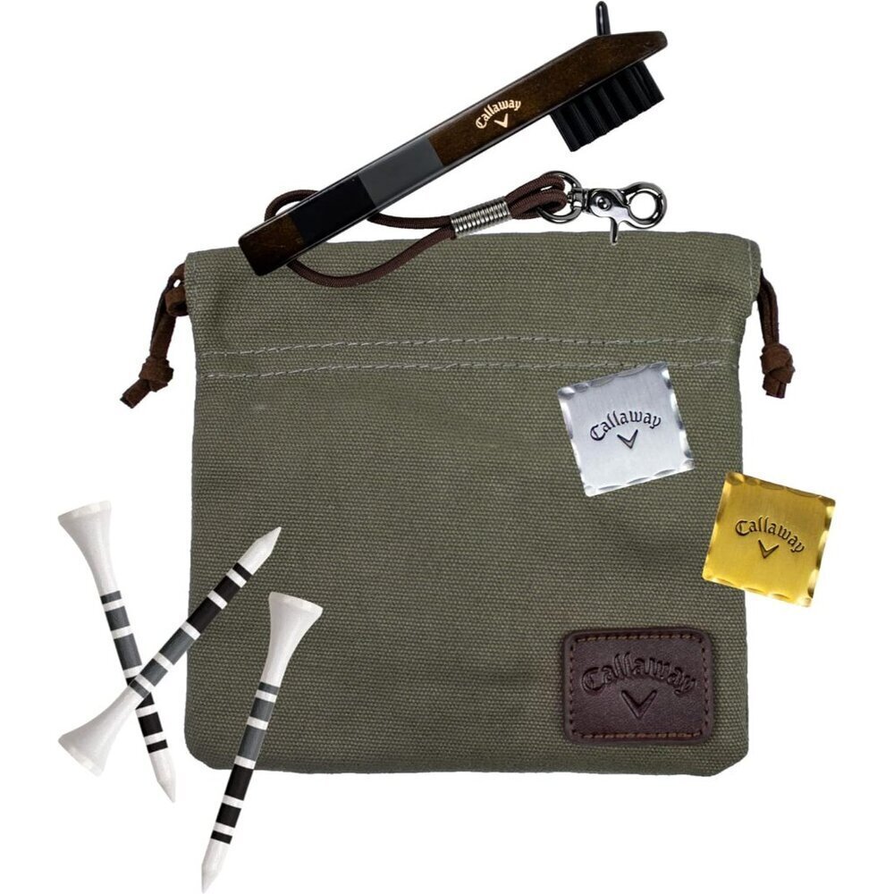Golf Accessories Set Linen Plastic Valuables Pouch Tees Ball Markers